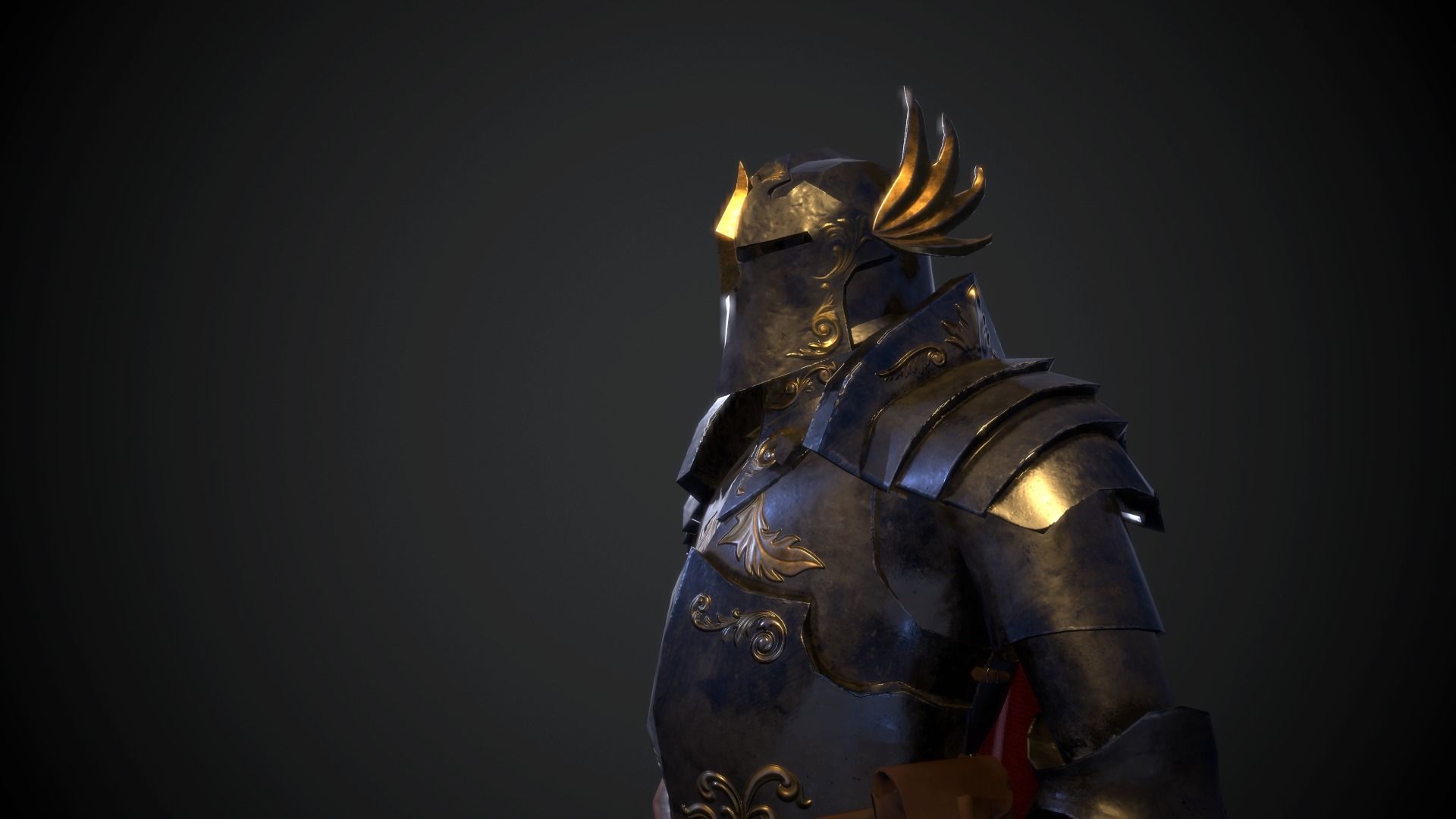 Paladin armor set Low-poly 3D model_1