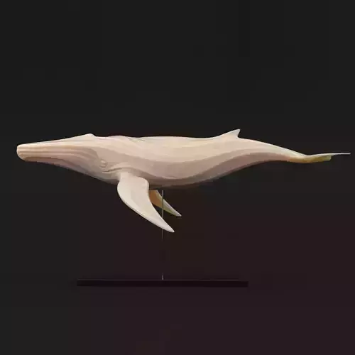 Statuette Whale on stand Low-poly 3D model