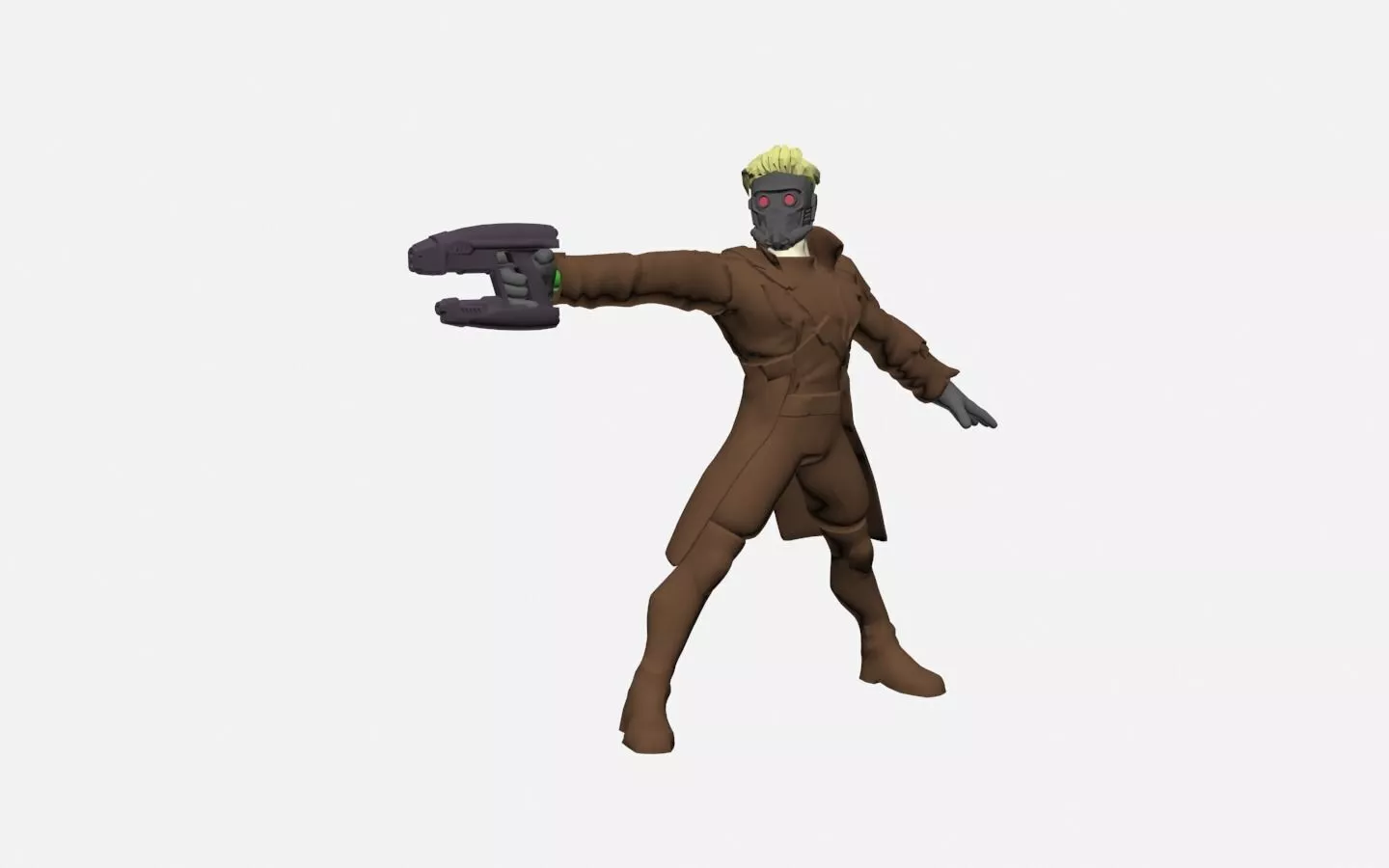 Starlord man holding gun 3D print model