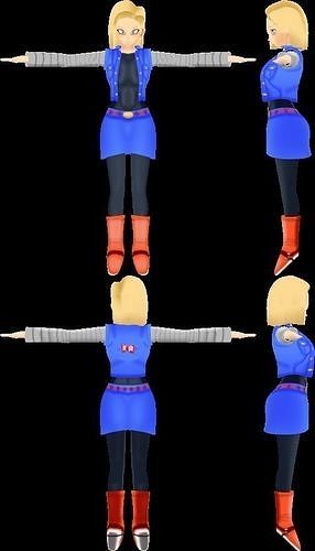 Android 18 Nudable Red Ribbon outfit 3D model