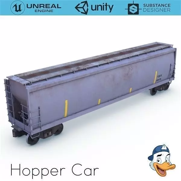Hopper Car Low-poly 3D model_0