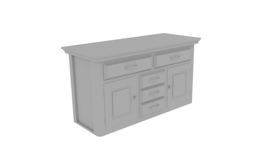 Canterbury Oak Large Sideboard Free Free low-poly 3D model_1