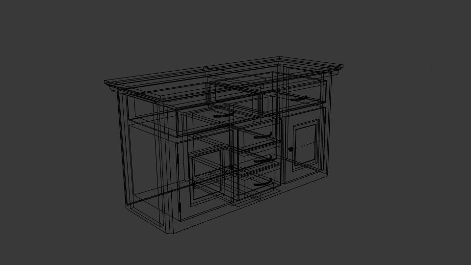 Canterbury Oak Large Sideboard Free Free low-poly 3D model_2