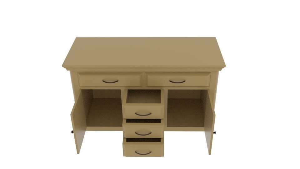 Canterbury Oak Large Sideboard Free Free low-poly 3D model_4