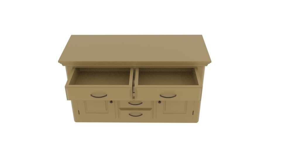 Canterbury Oak Large Sideboard Free Free low-poly 3D model_5