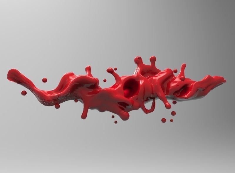 Blood Splash Low-poly 3D model_4