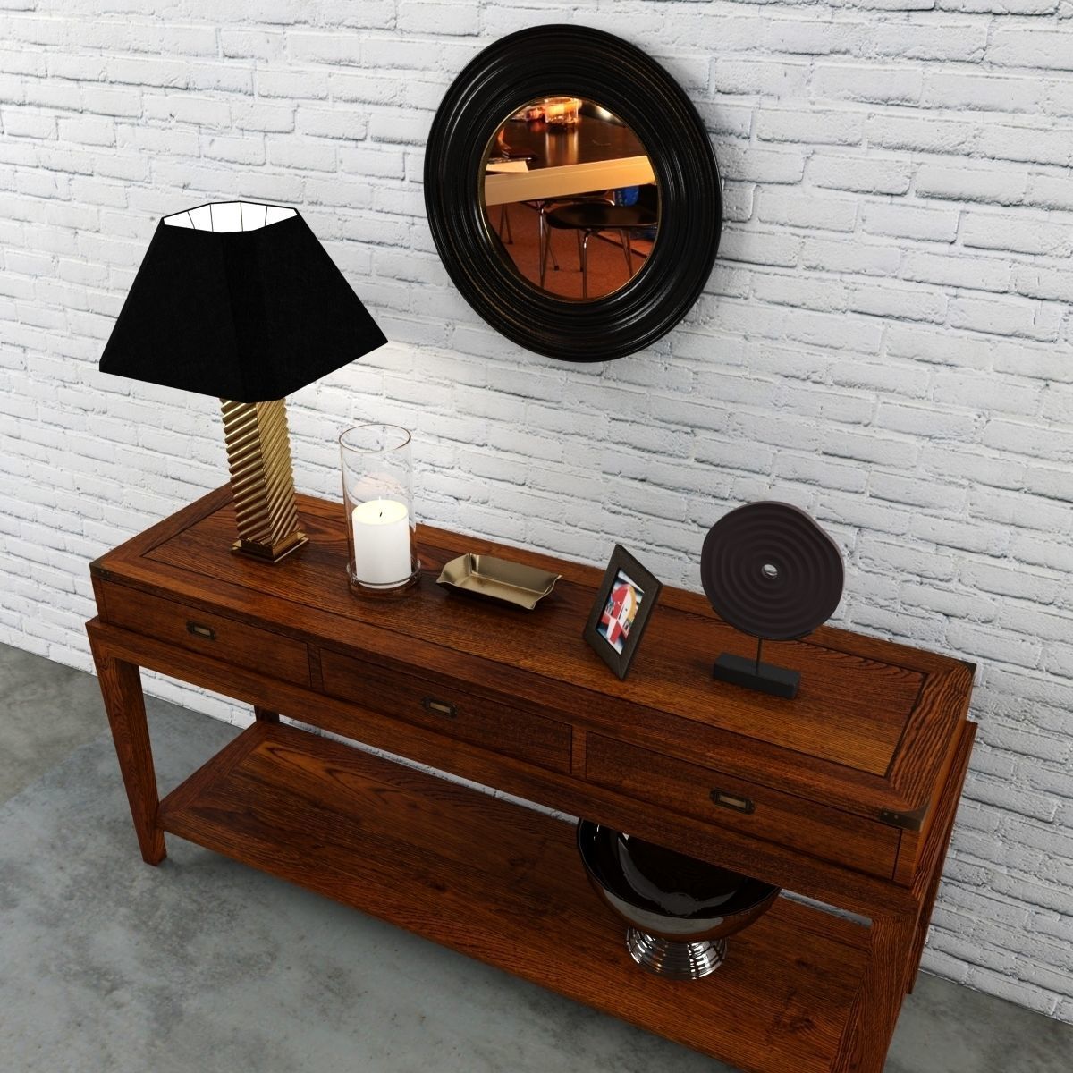3d model eichholtz console table military cgtrader