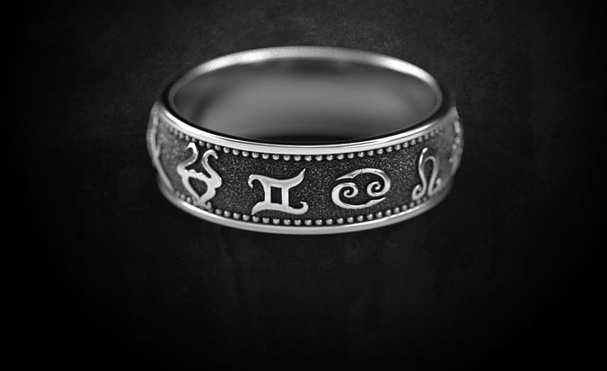 Ring of the Zodiacs fashion ring many sizes 223 3D print model