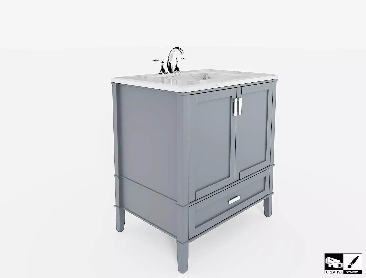 Contemporary Bath Vanity Free 3D model