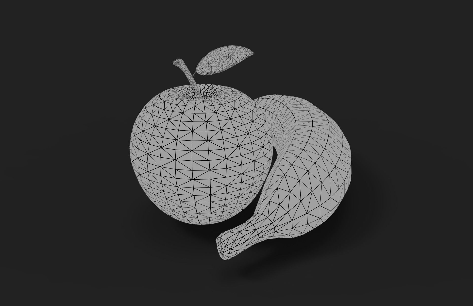Apple and Banana Free low-poly 3D model_1