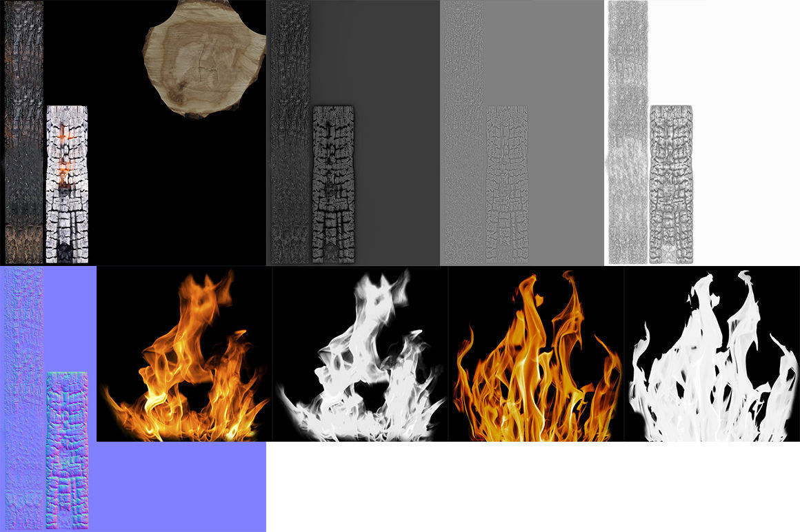 Burning bush Low-poly 3D model_8