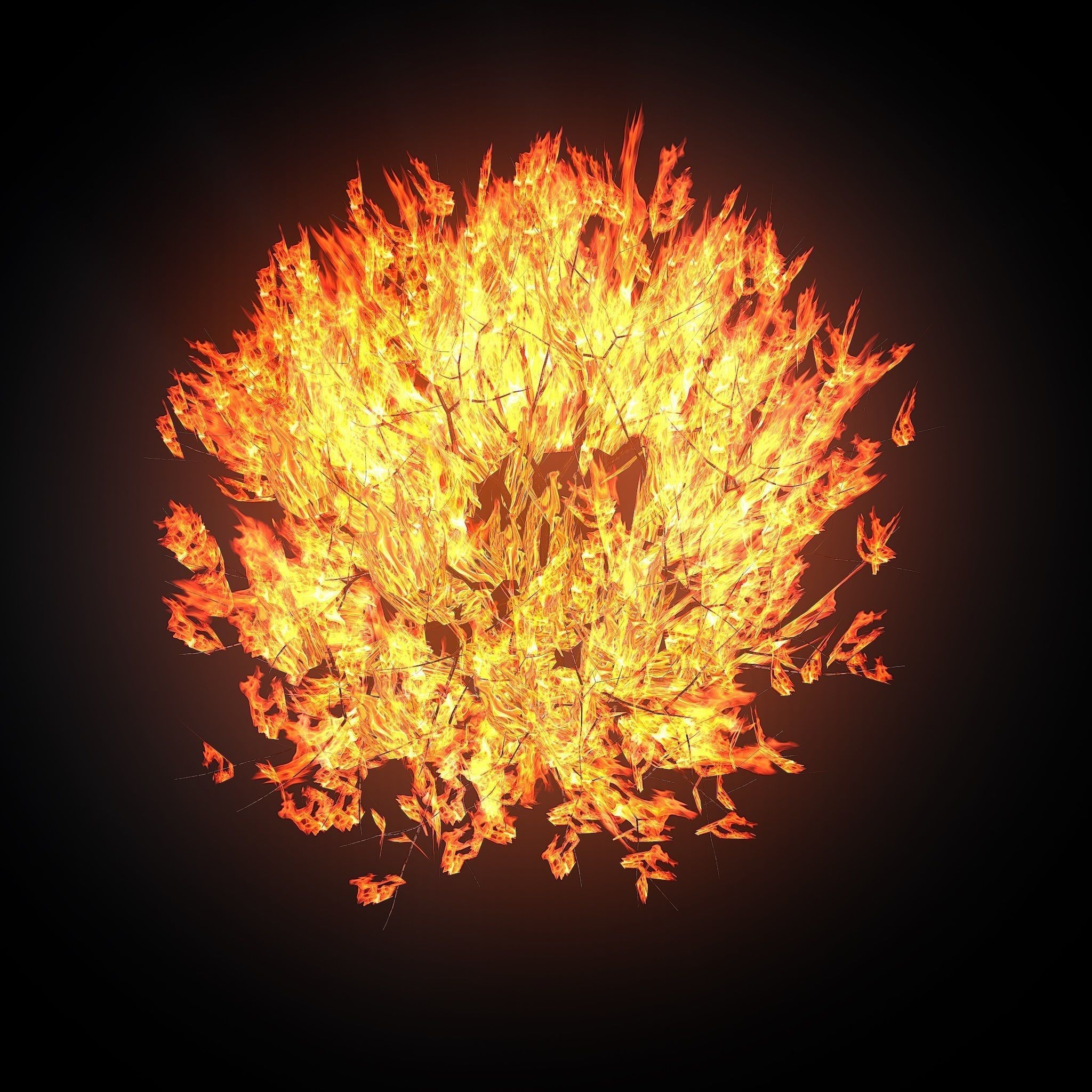 Burning bush Low-poly 3D model_6