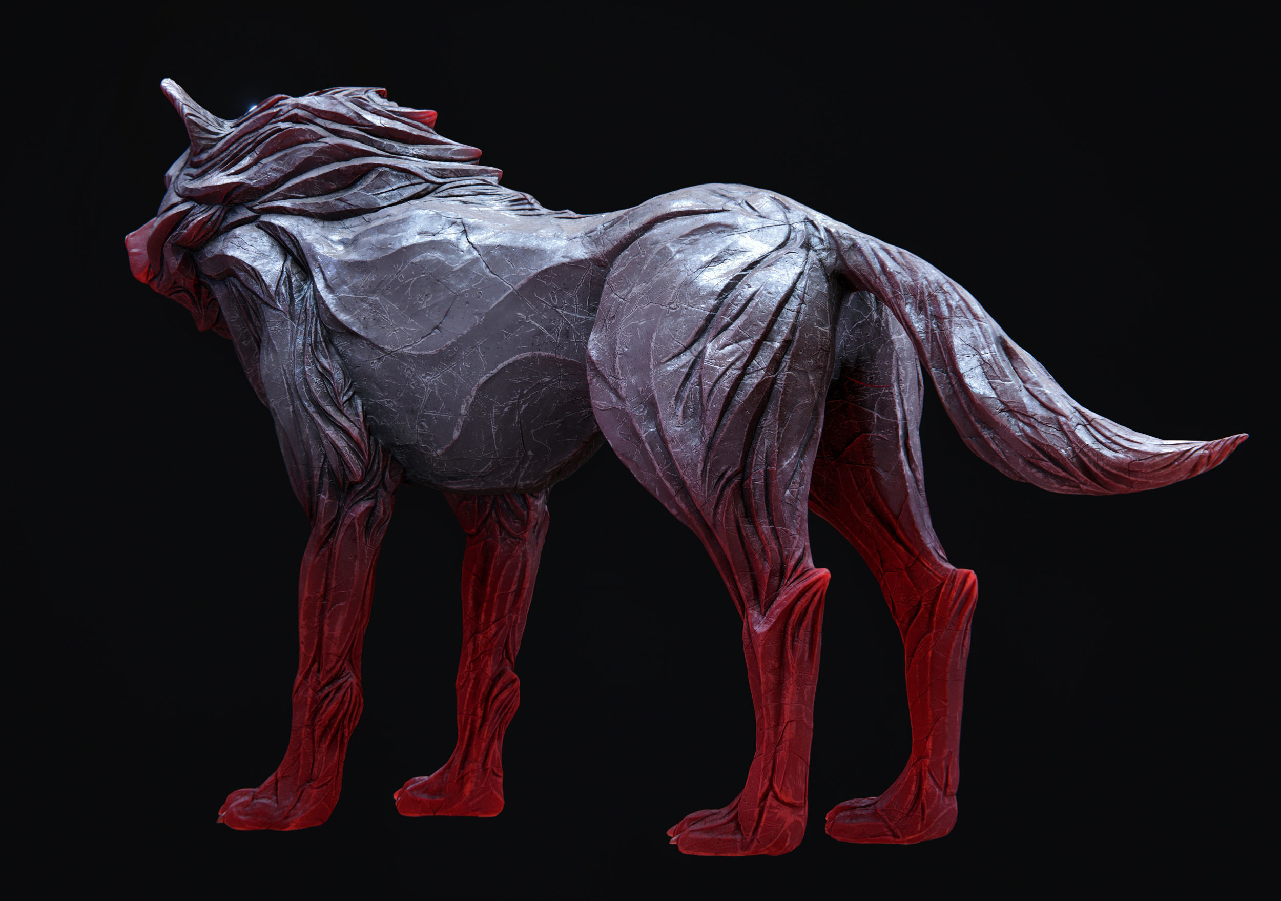 Wolf shaman PBR lowpoly Low-poly 3D model_6