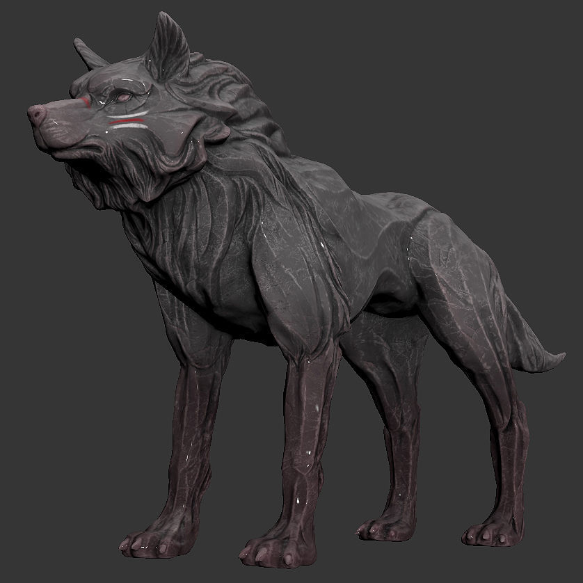Wolf shaman PBR lowpoly Low-poly 3D model_8