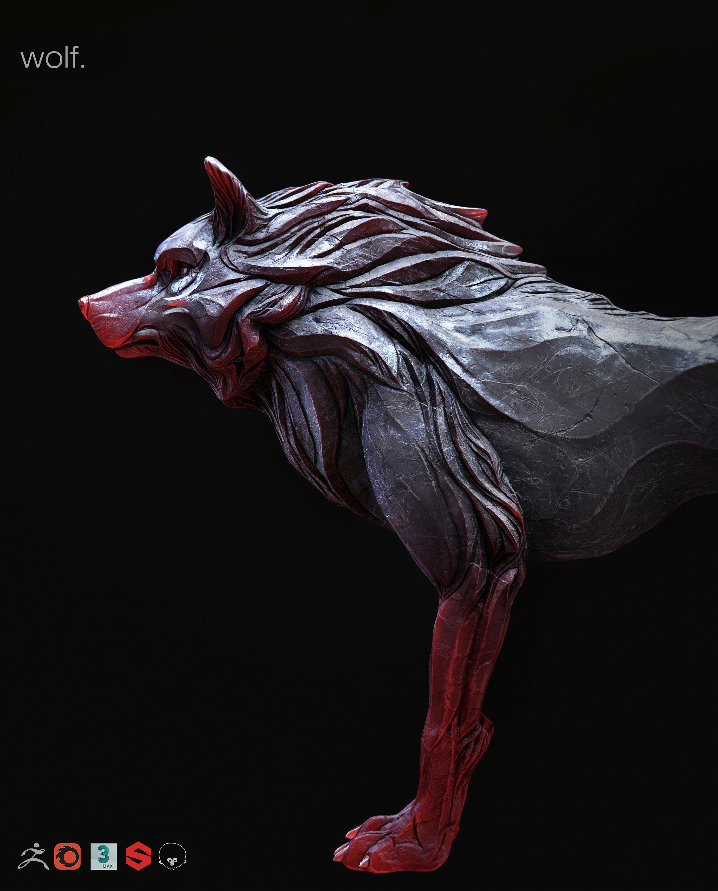 Wolf shaman PBR lowpoly Low-poly 3D model_1