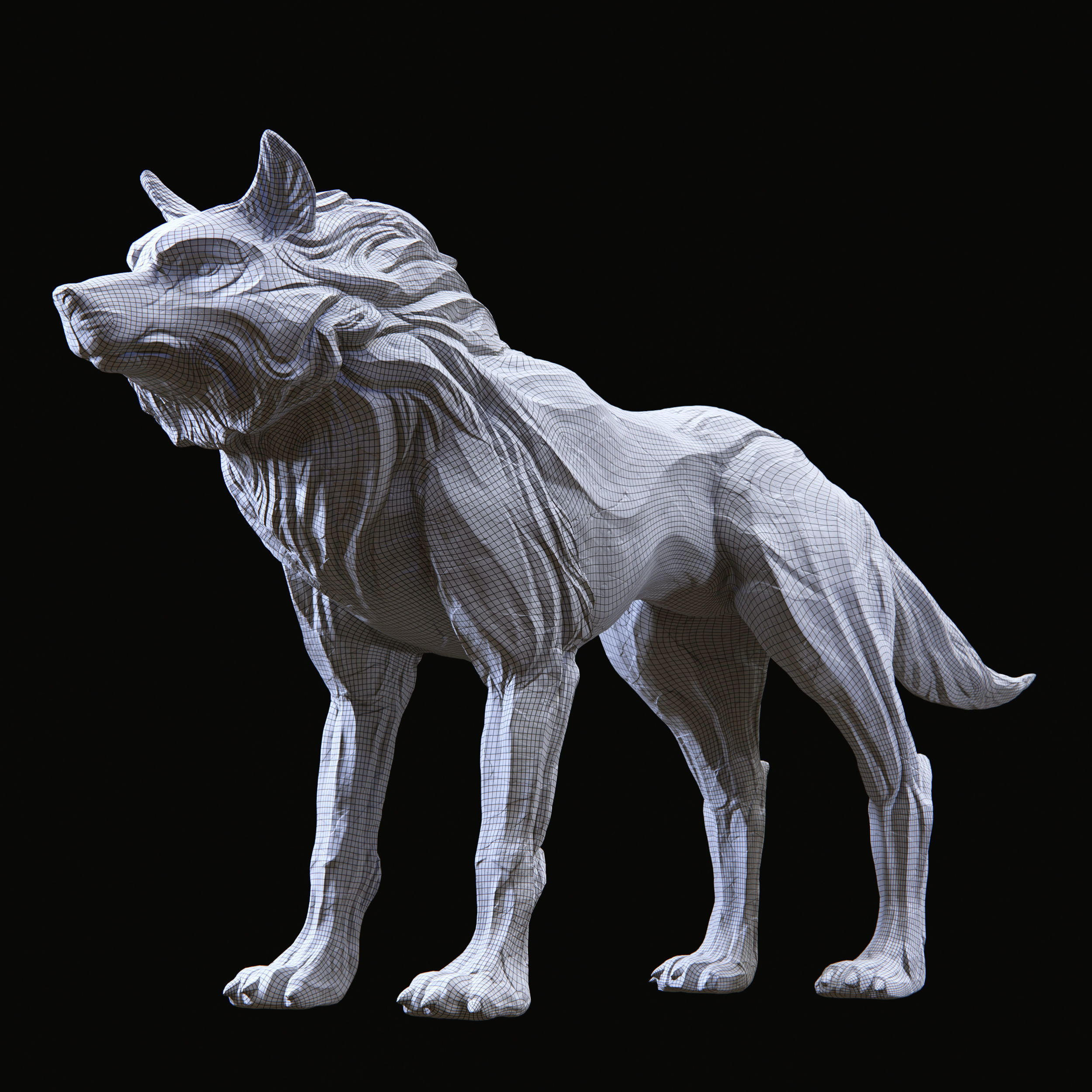 Wolf shaman PBR lowpoly Low-poly 3D model_7