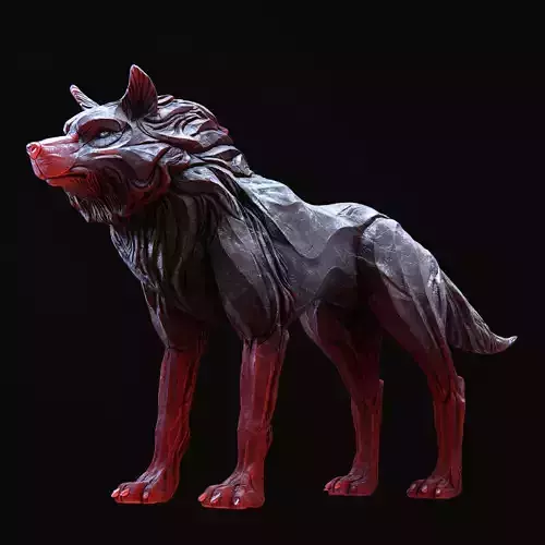 Wolf shaman PBR lowpoly Low-poly 3D model