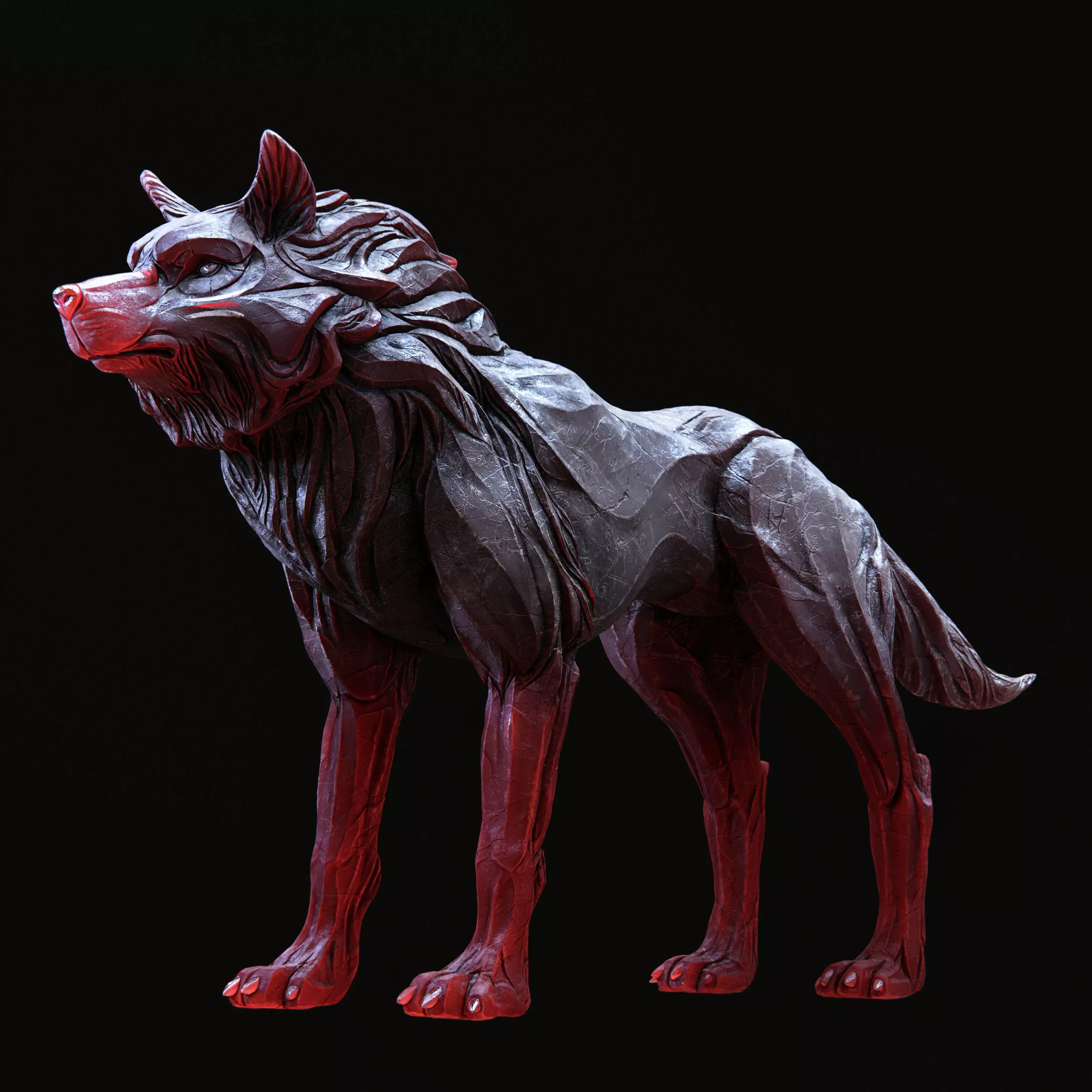 Wolf shaman PBR lowpoly Low-poly 3D model_0