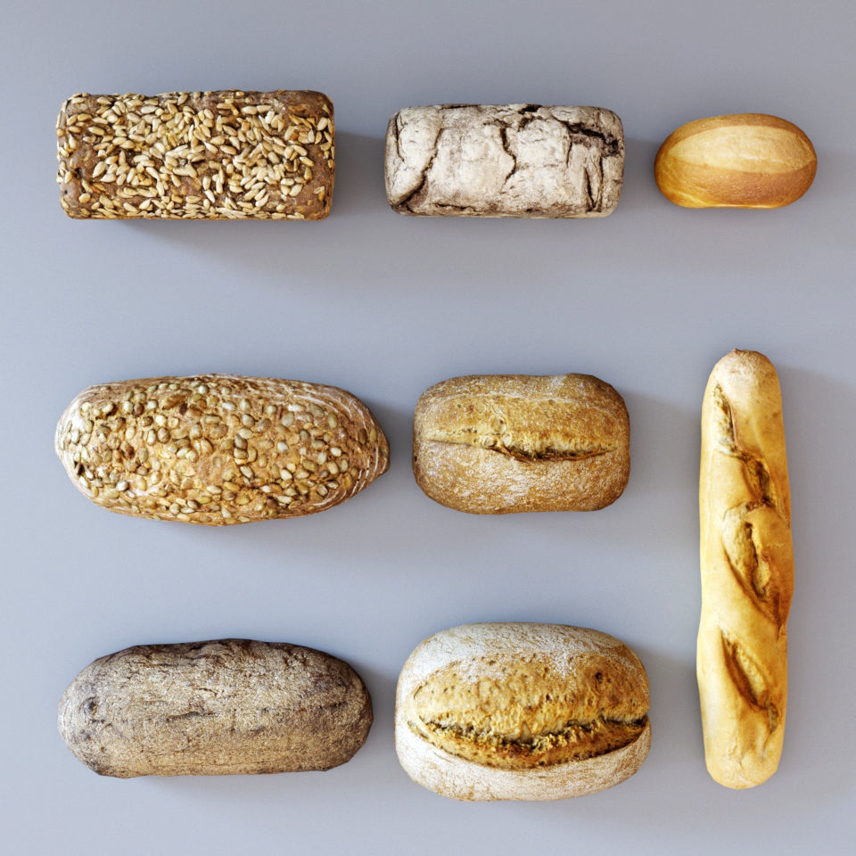 Bread display racks 3D model_4