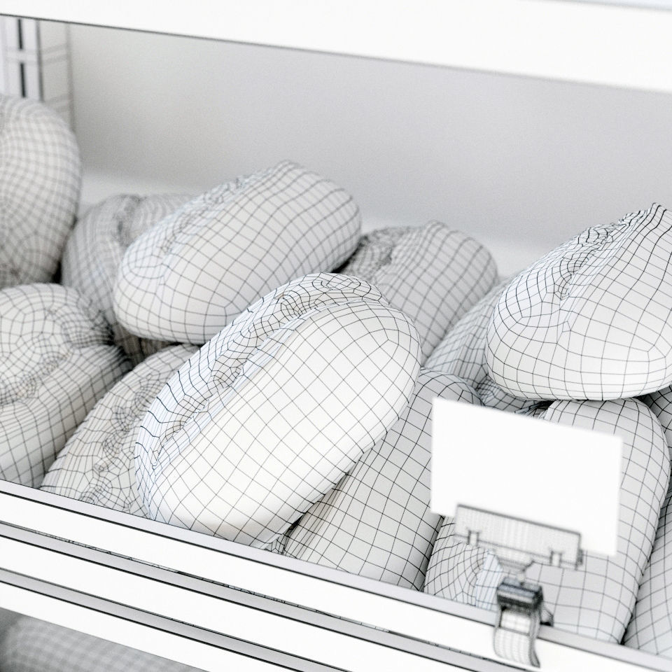 Bread display racks 3D model_6