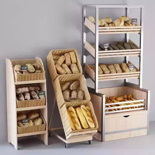 Bread display racks 3D model