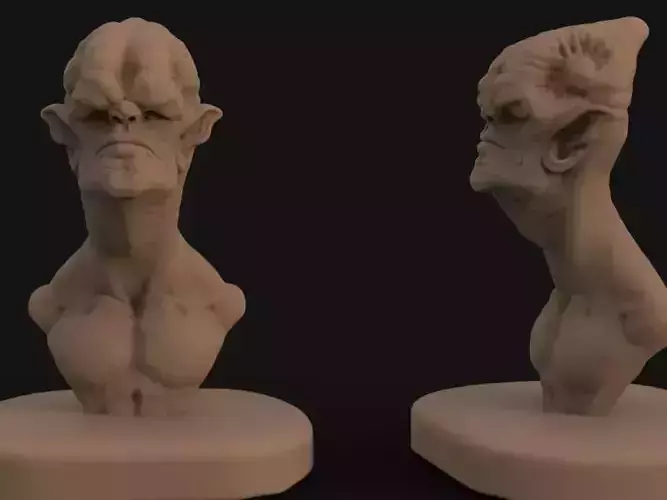 Alien bust sculpt 1 3D print model