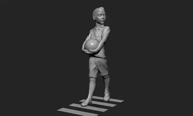 Casual Boy Crossing Street