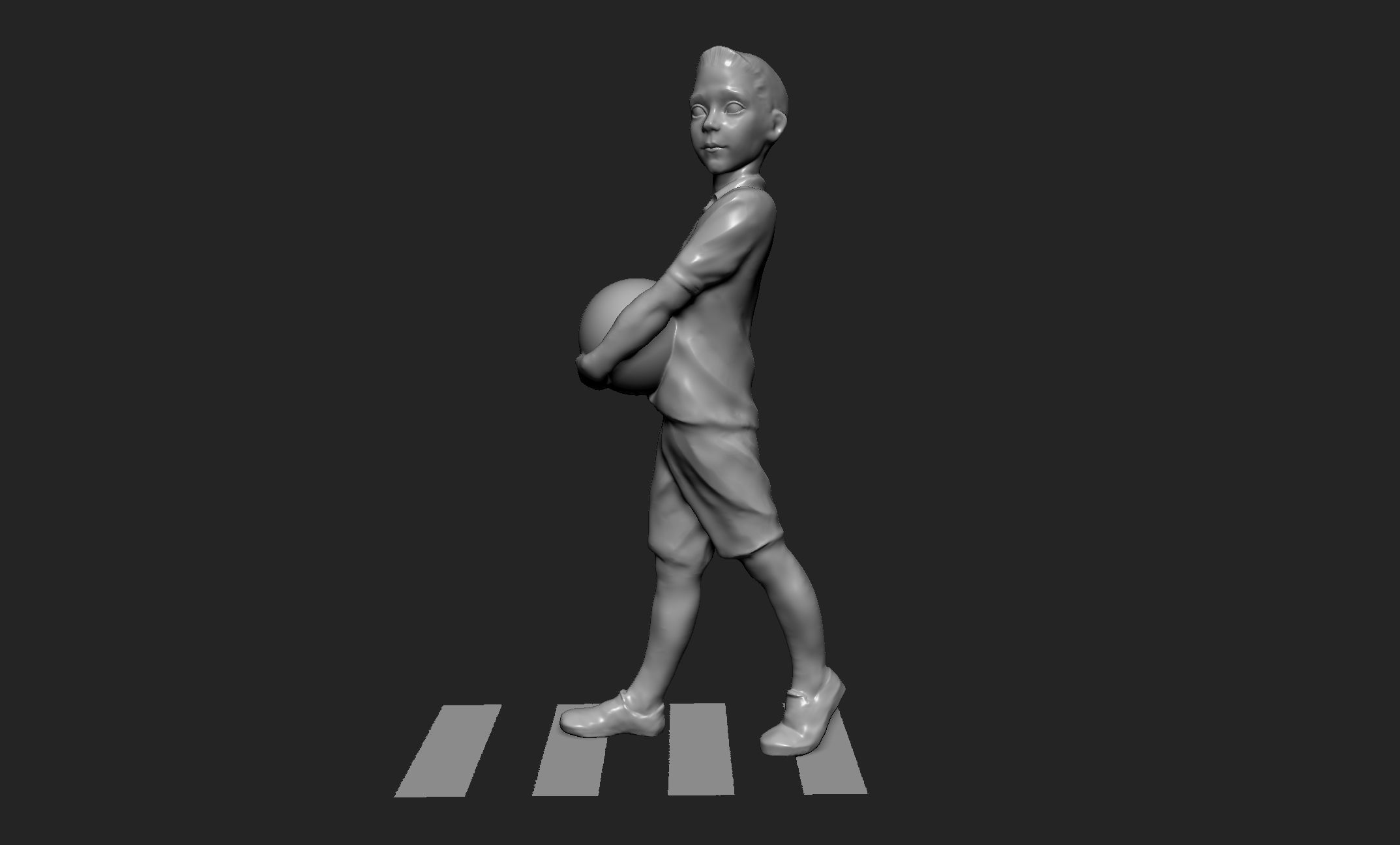 Casual Boy Crossing Street 3D print model_1