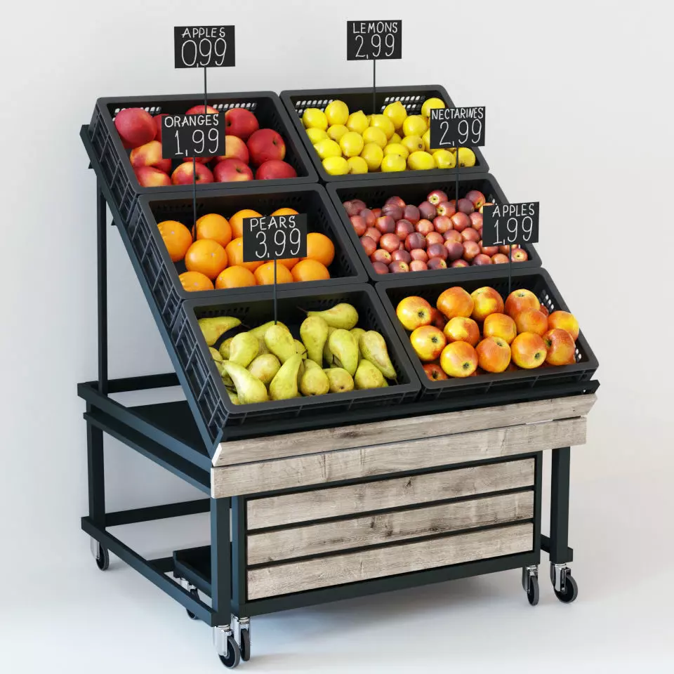 Fruit display rack 3D model_0