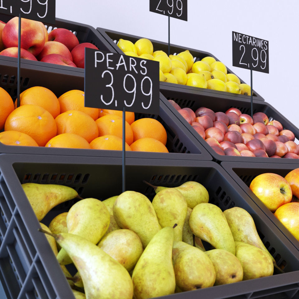 Fruit display rack 3D model_1
