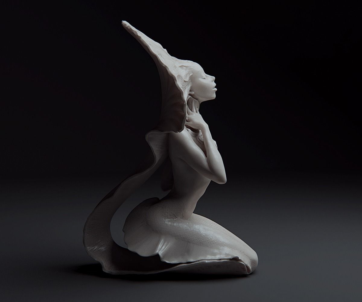 Mermaid Bathing 3D print model_1