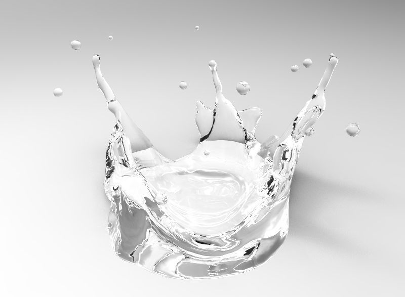 Water Splash Low-poly 3D model_2
