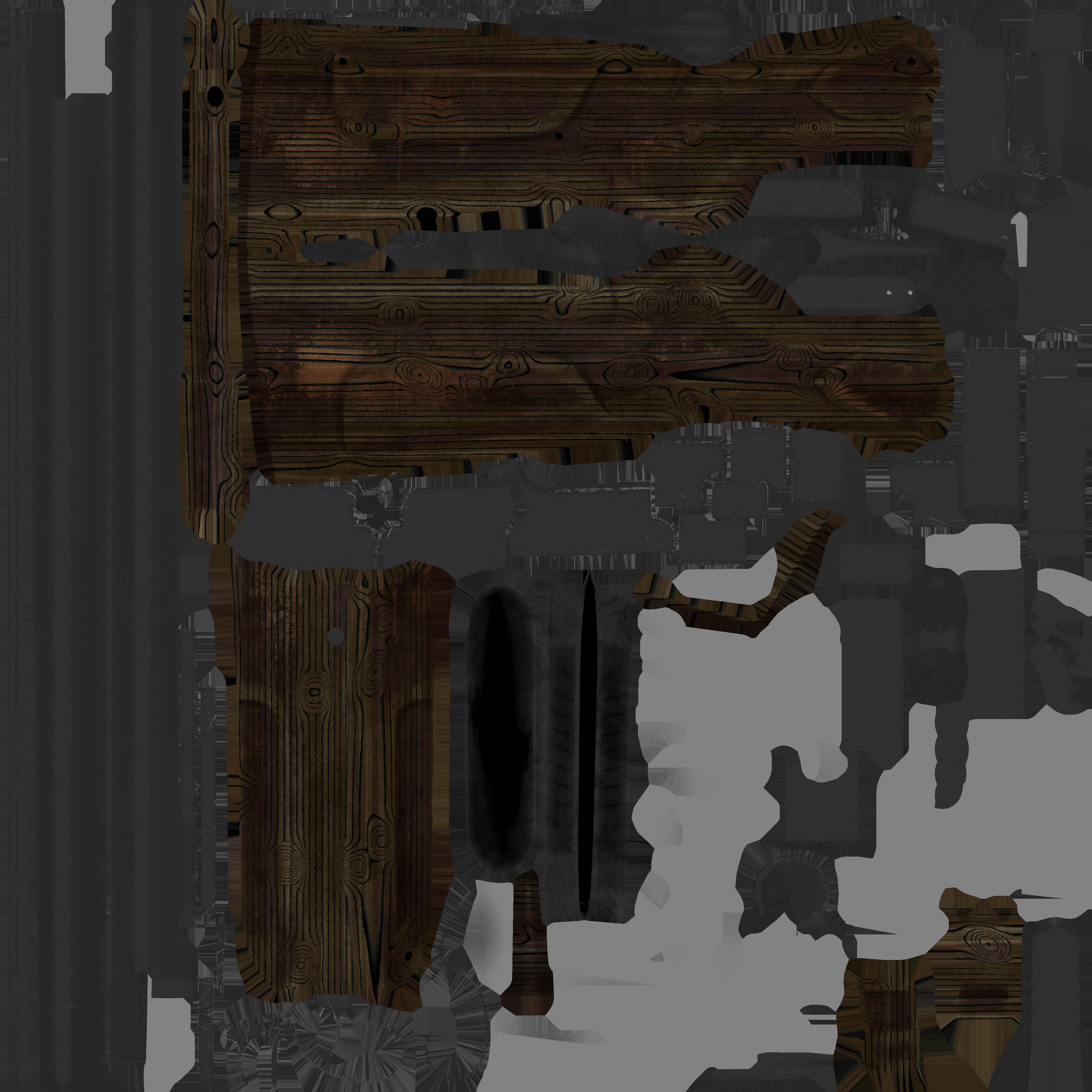 Double-barrel shotgun Low-poly 3D model_9