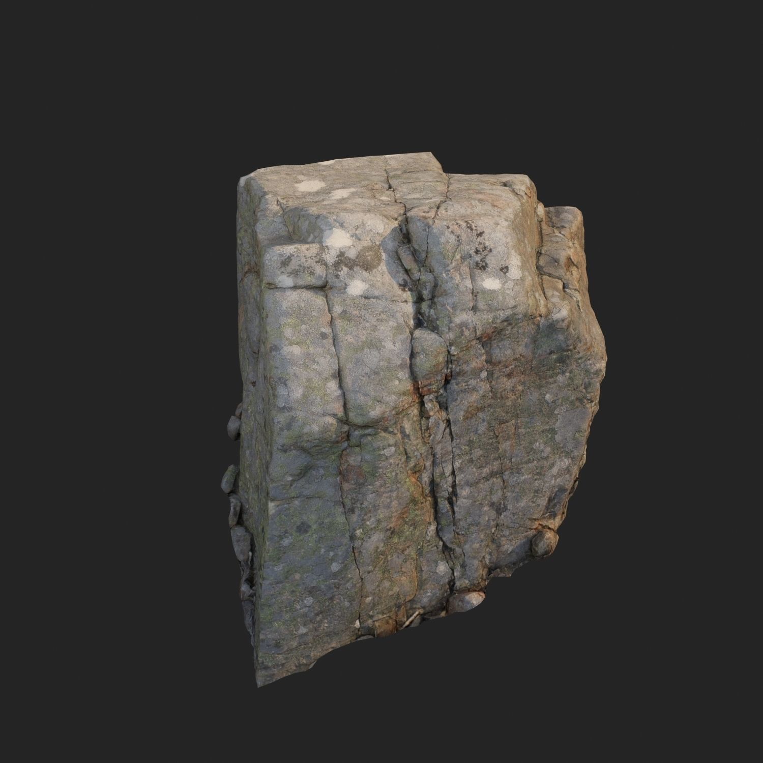 3d scanned nature stone 027 Low-poly 3D model_2