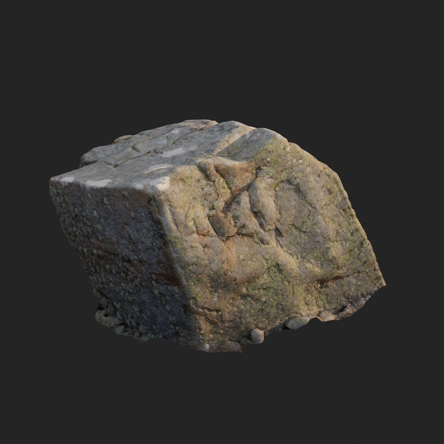 3d scanned nature stone 027 Low-poly 3D model_1