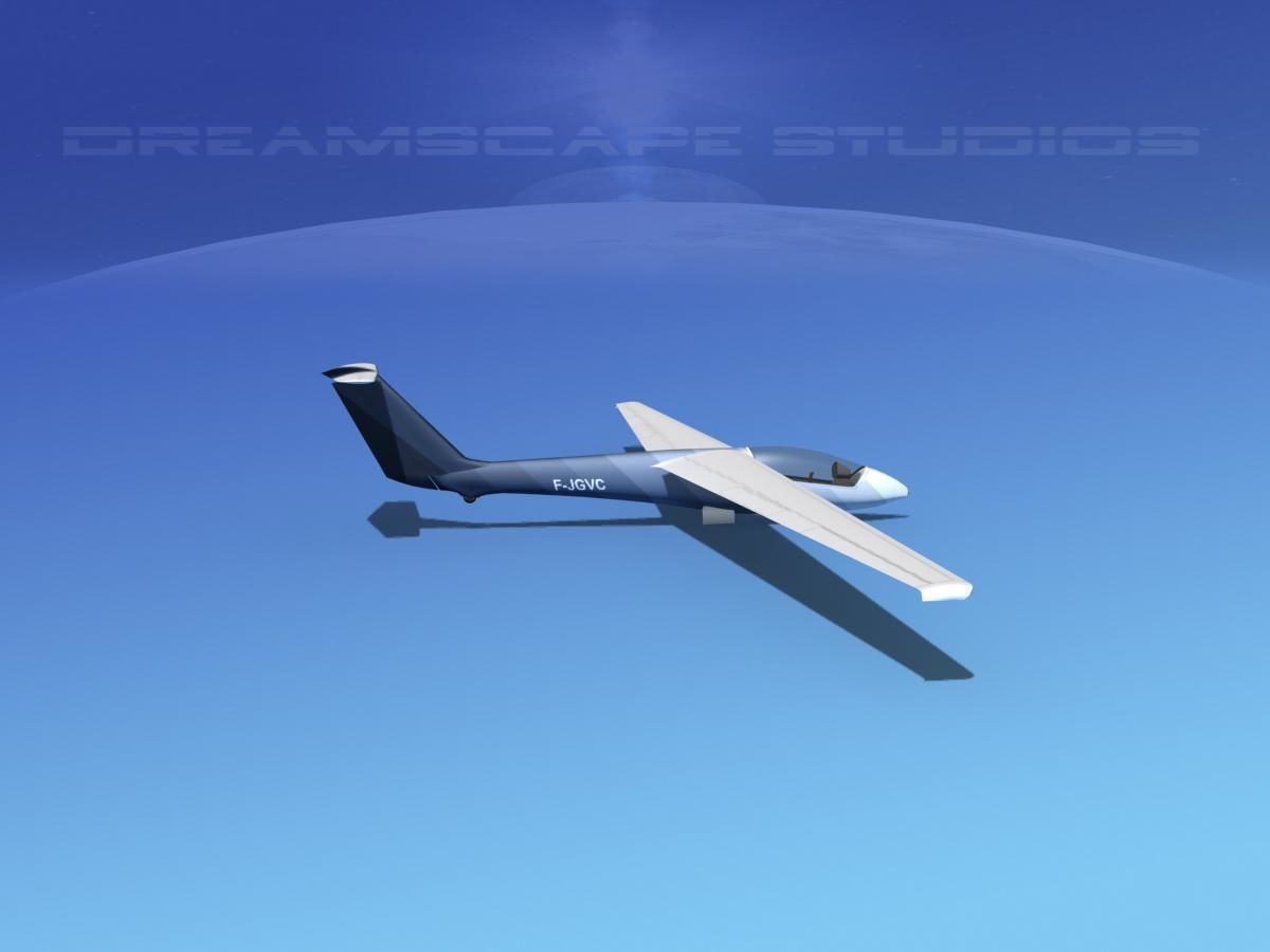 SZD-36 Cobra Glider V03 Low-poly 3D model_4