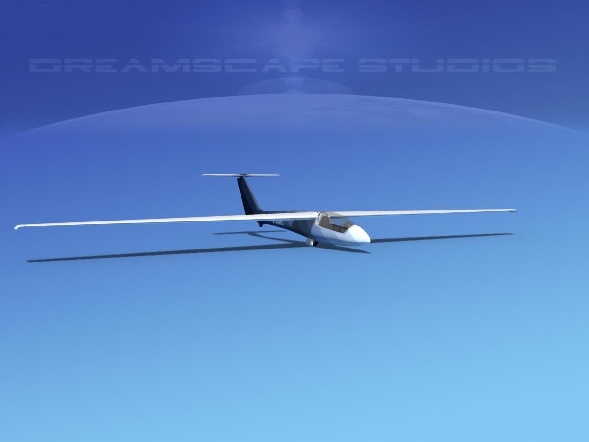 SZD-36 Cobra Glider V03 Low-poly 3D model_2