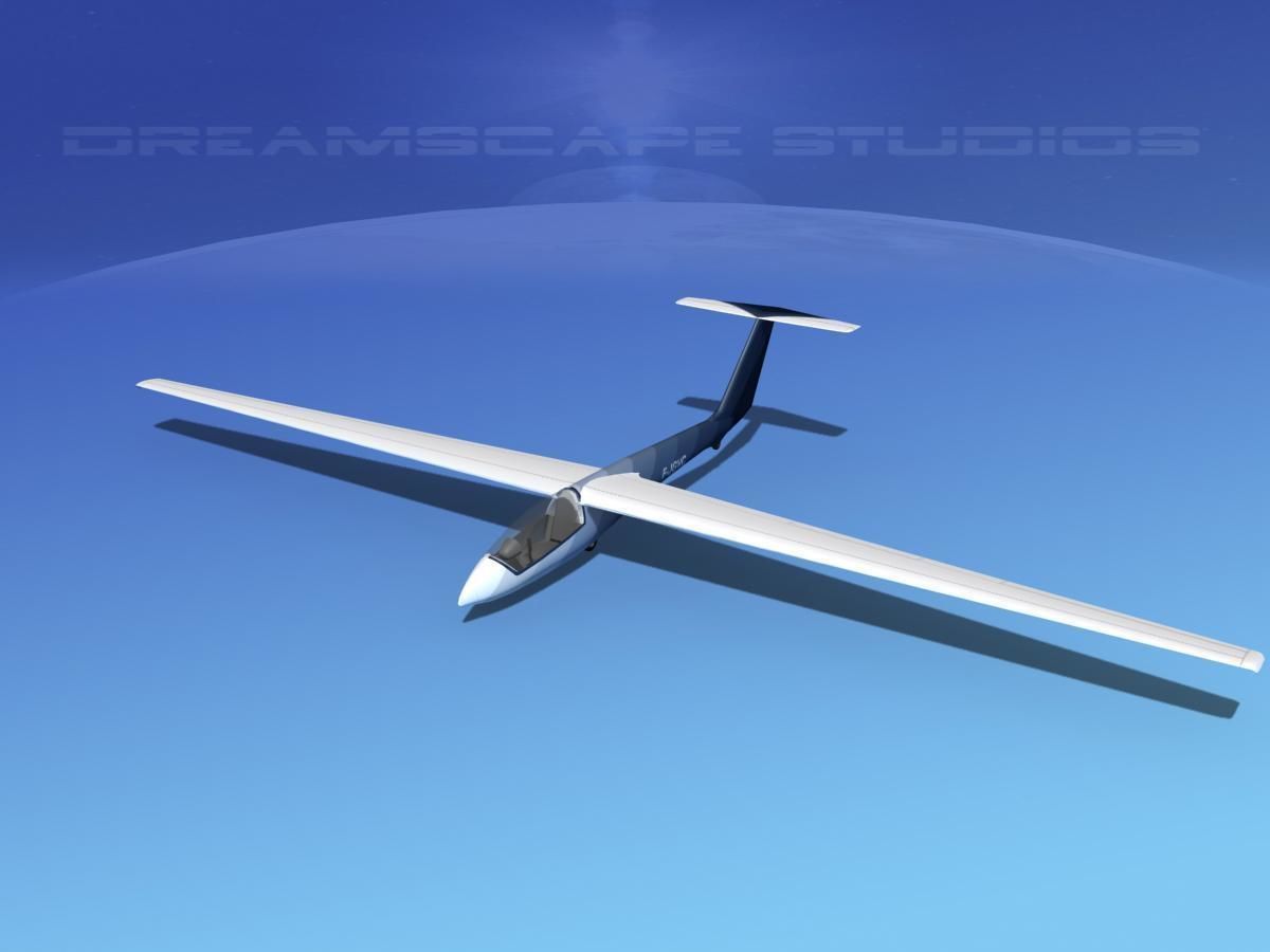 SZD-36 Cobra Glider V03 Low-poly 3D model_10