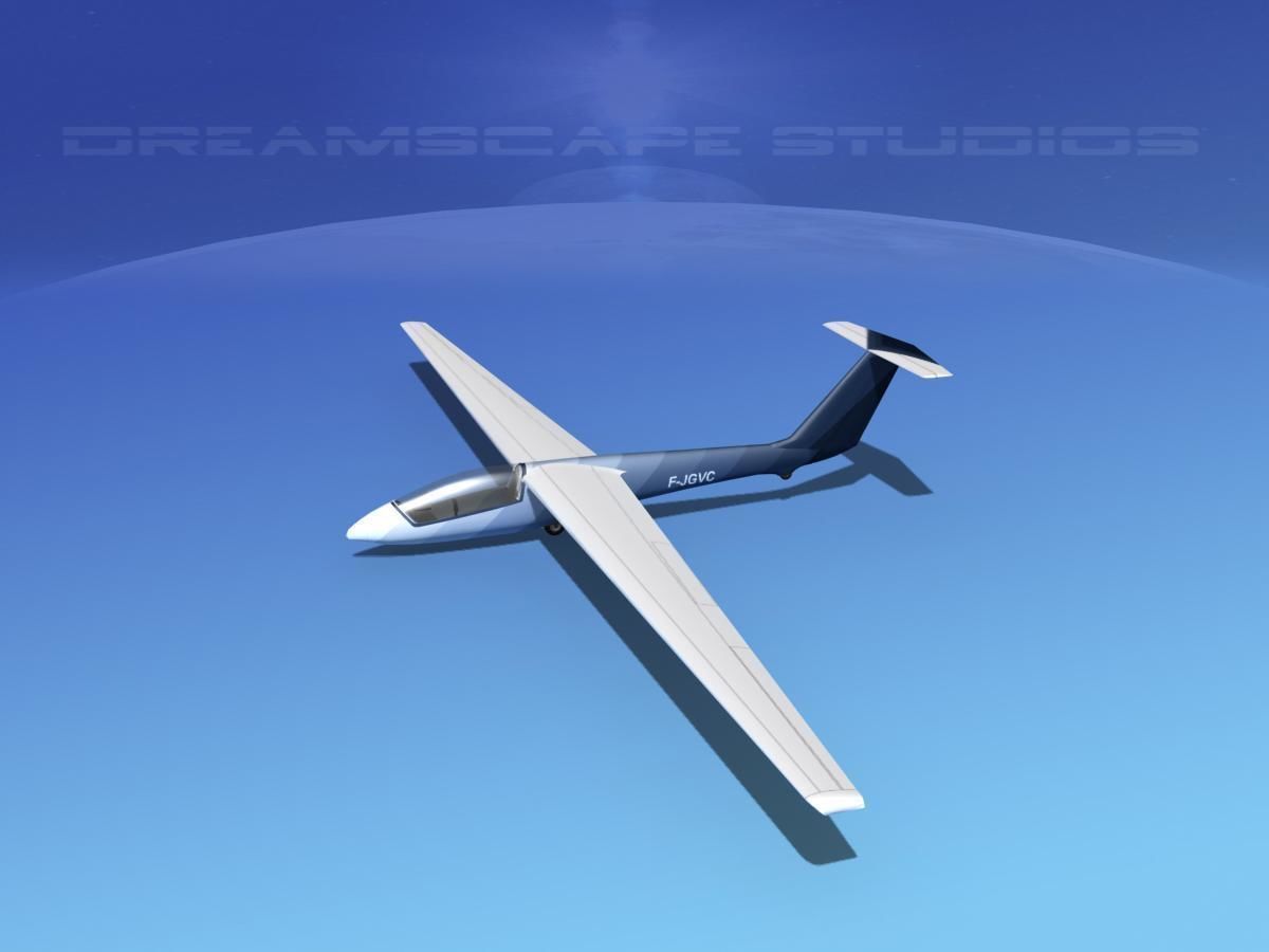 SZD-36 Cobra Glider V03 Low-poly 3D model_9