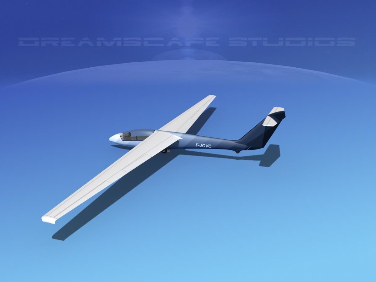 SZD-36 Cobra Glider V03 Low-poly 3D model_8