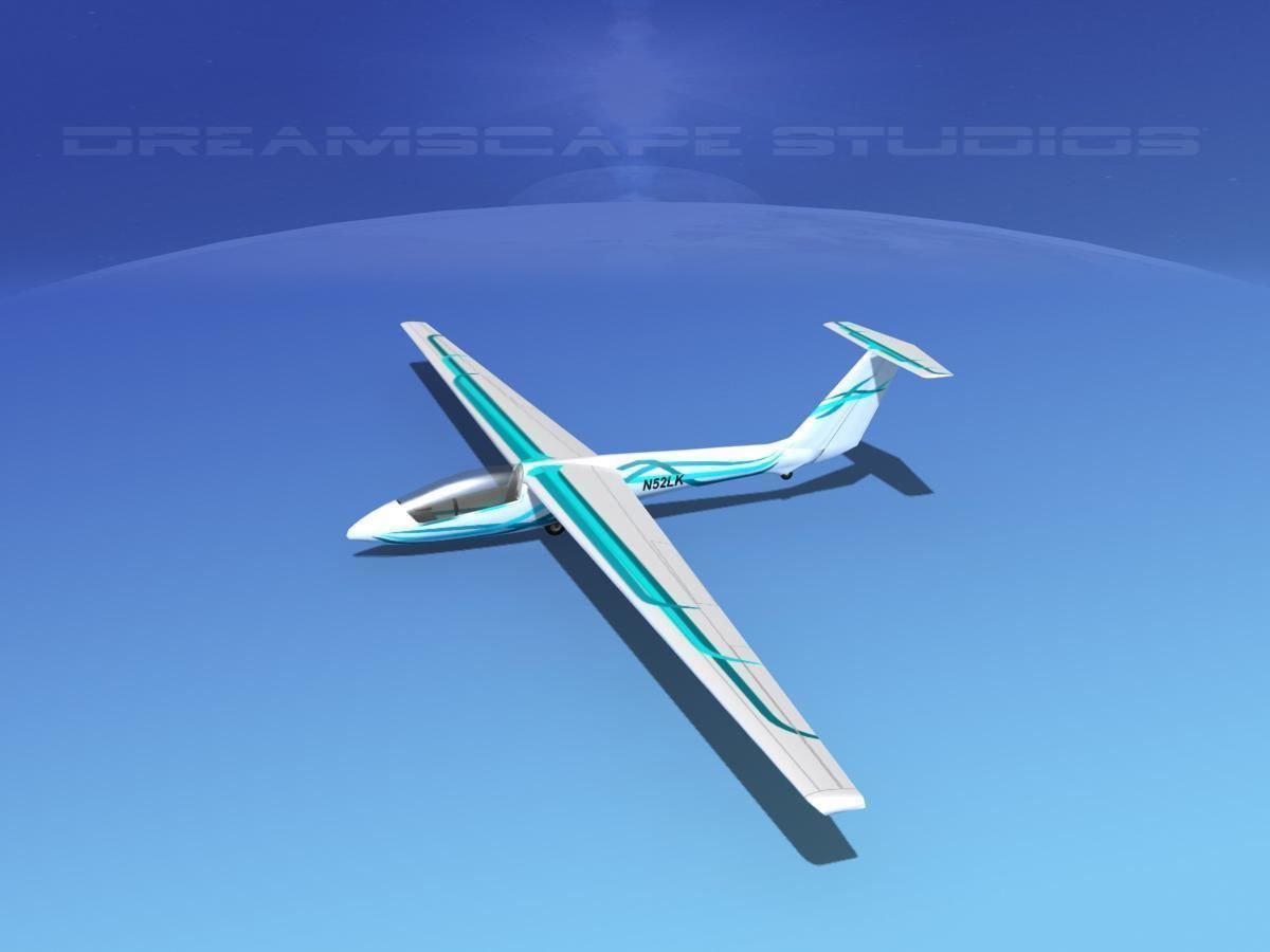 SZD-36 Cobra Glider V04 Low-poly 3D model_9