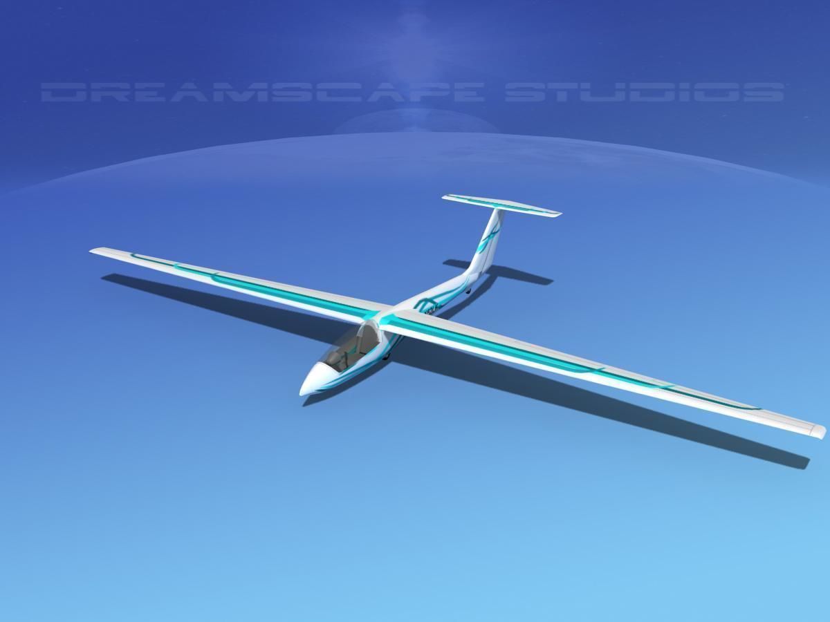 SZD-36 Cobra Glider V04 Low-poly 3D model_10