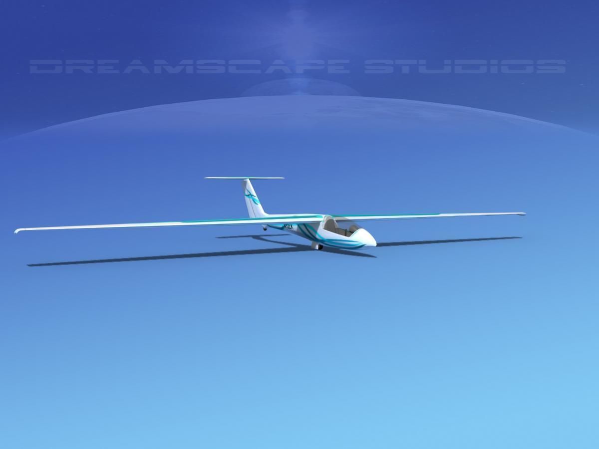 SZD-36 Cobra Glider V04 Low-poly 3D model_2