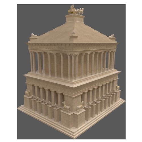 Mausoleum at Halicarnassus Low-poly 3D model