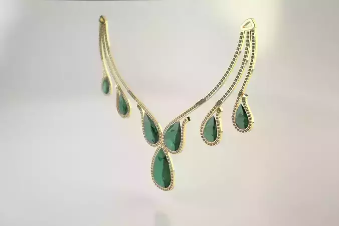 Diamond Necklace - Pear cut Diamond 3D print model