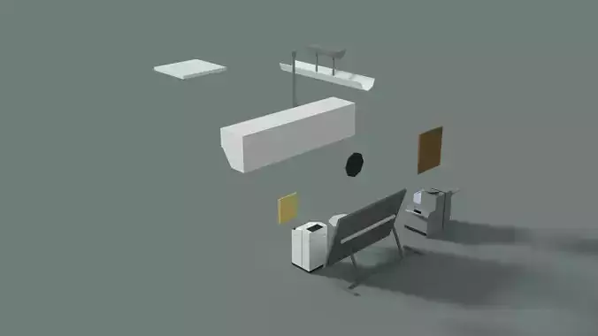 Low Poly Office Miscellaneous Items