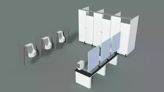 Low Poly Office Toilets