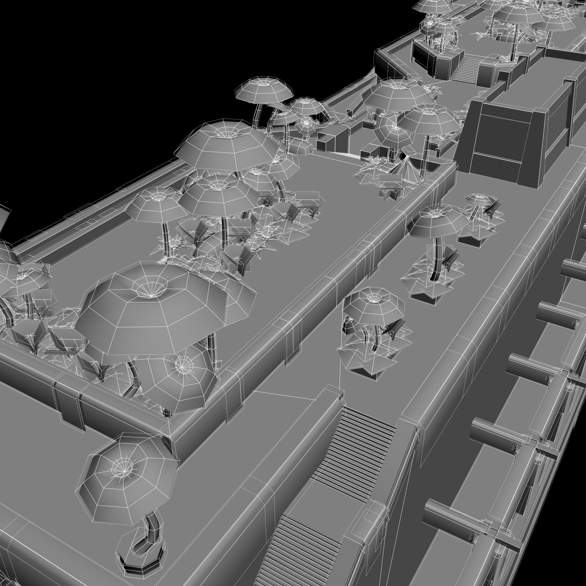 Hanging Gardens of Babylon Low-poly 3D model_17