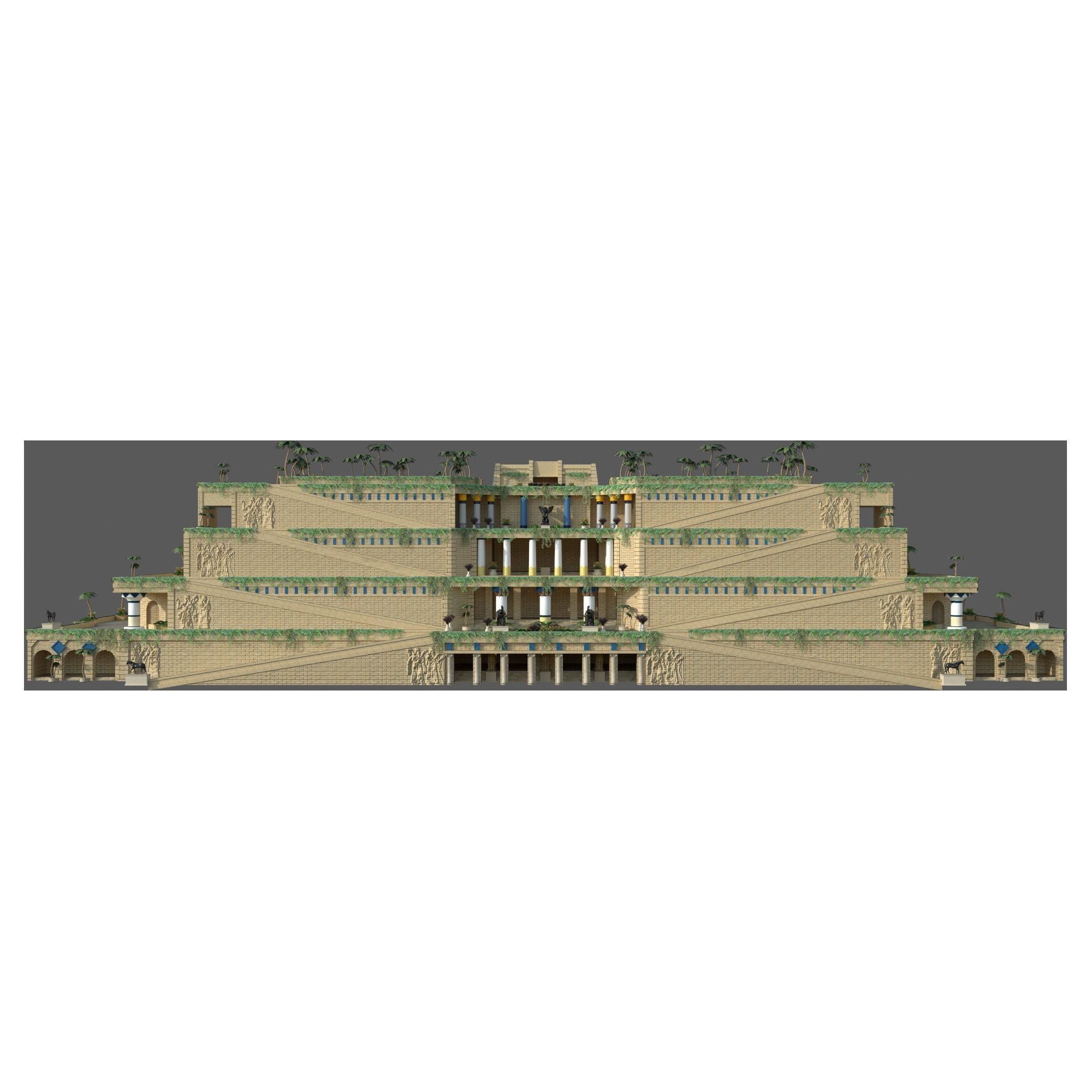 Hanging Gardens of Babylon Low-poly 3D model_1
