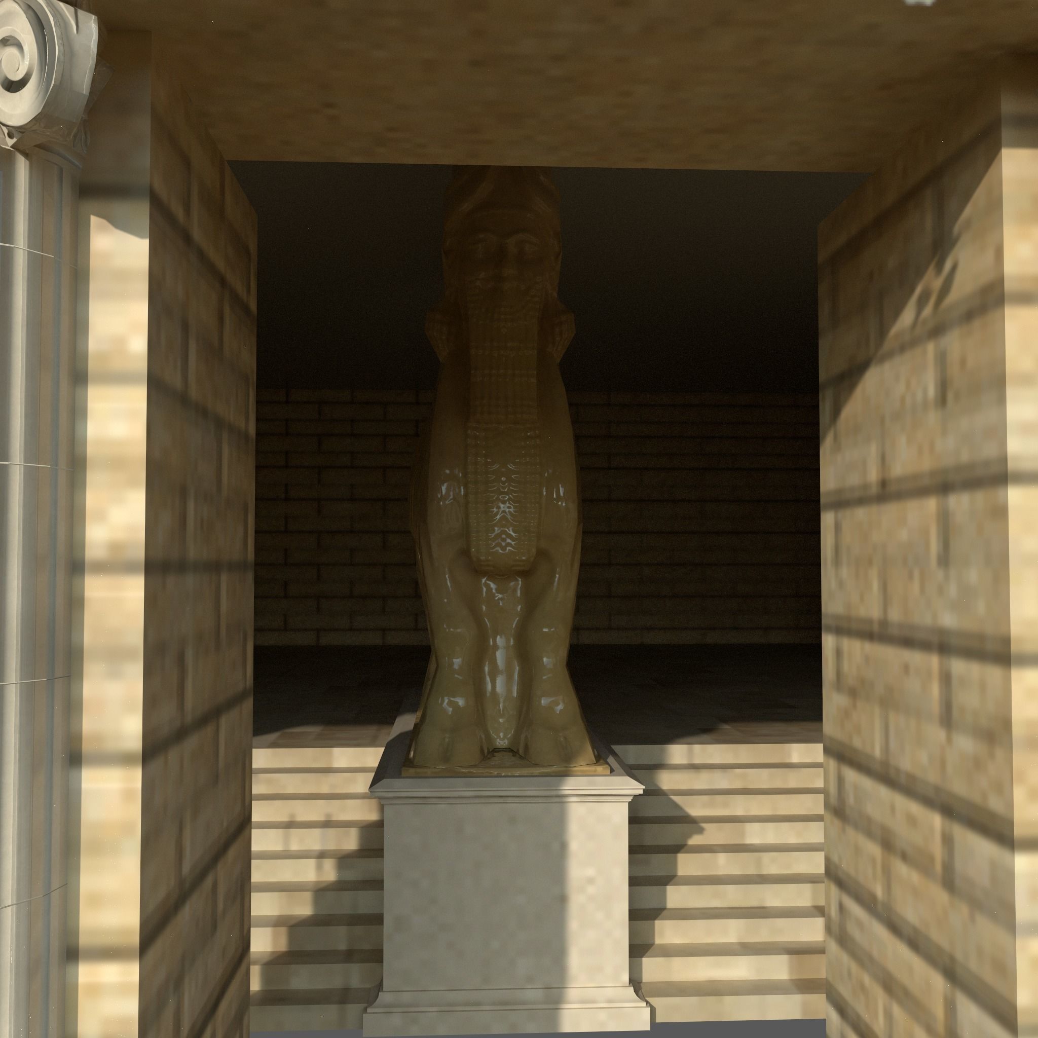 Hanging Gardens of Babylon Low-poly 3D model_13